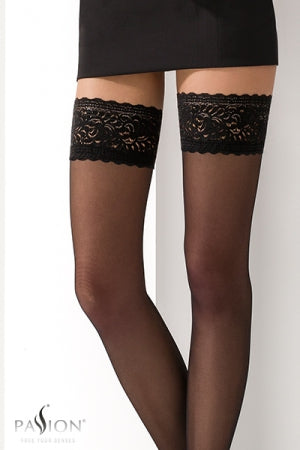 Bas autofixants Noir dentelle · Passion bas et collants · vue 2