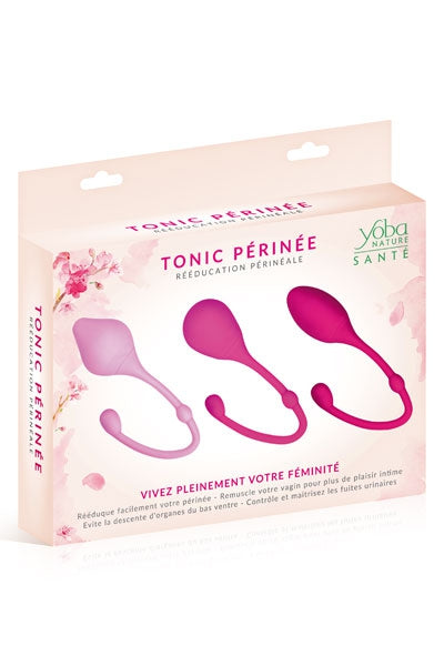 Kit 3 boules de Geisha en silicone Tonic Périnée Yoba dans leur emballage
