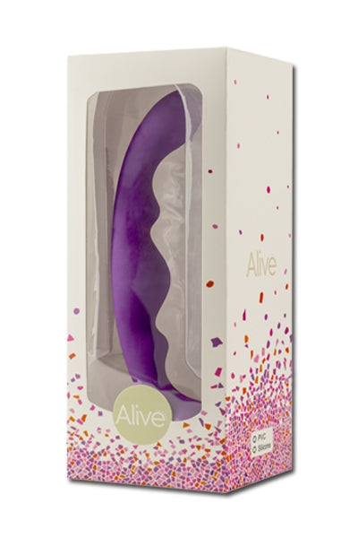 Double gode en silicone Luna violet Alive double pénétration dans sa boite