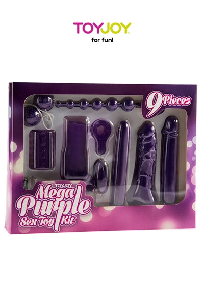 Coffret sextoys 9 pièces Mega Purple Sextoy Kit Toy Joy dans son coffret
