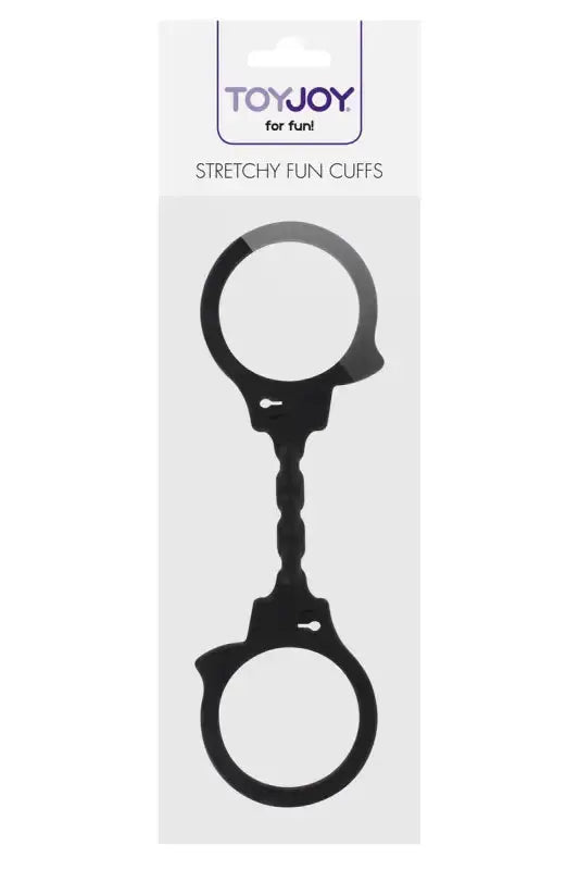 Menottes silicone noires extensibles poir poignets comme chevilles.