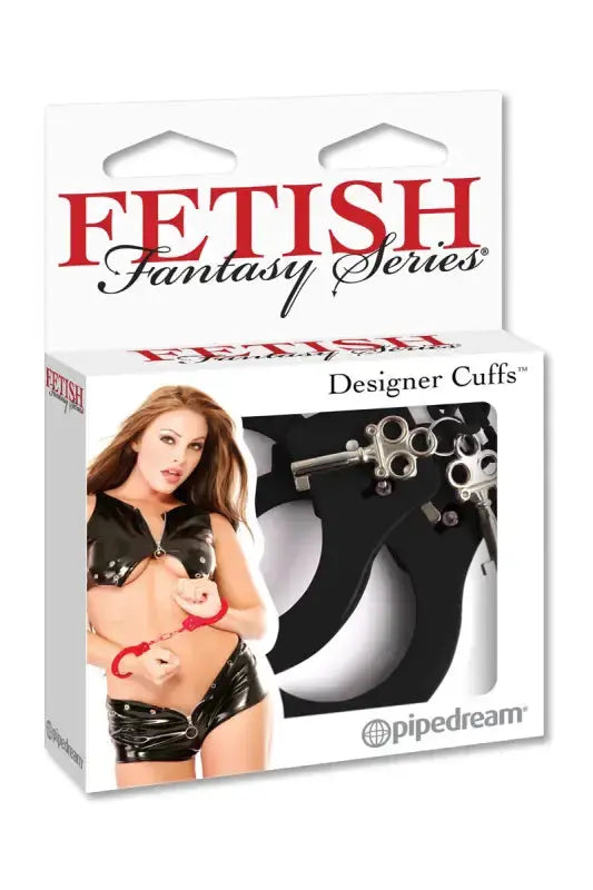 Menottes métal Designer Cuffs de Pipedream dans un emballage de la série Fetish Fantasy.