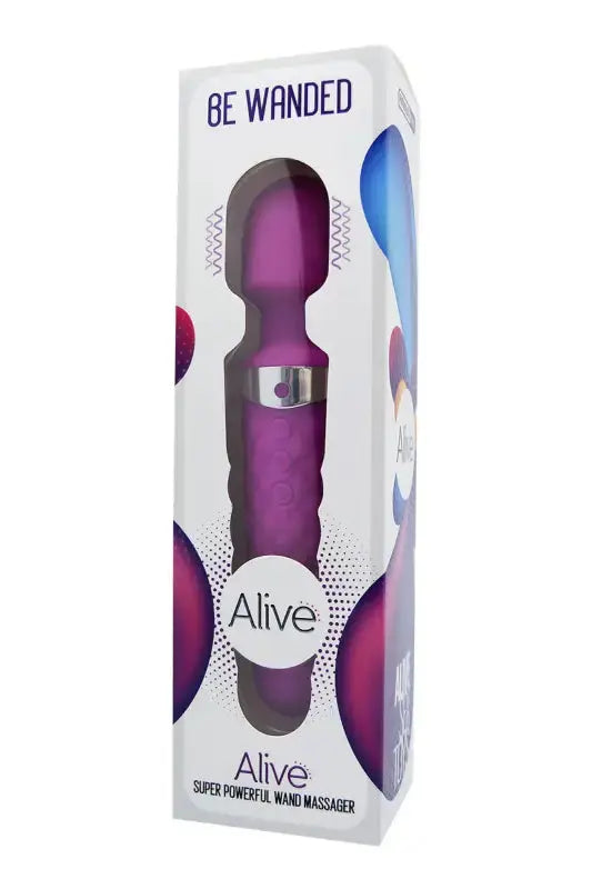 Baguette de massage violette dans son emballage Vibromasseur wand