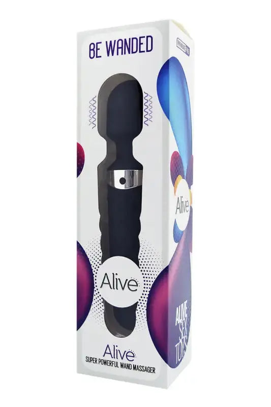 Baguette de massage noire dans son emballage, Vibromasseur wand noir