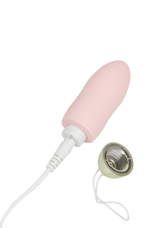 Oeuf vibrant télécommandé rechargeable portée de 10m rose poudré pour un plaisir en couple ou solo 