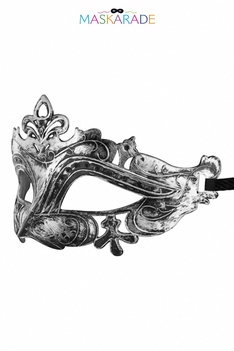 Loup semi-rigide argenté pour homme Hamlet Maskarade