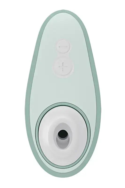 stimulateur clitoridien Womanizer Liberty 2 en vert, vue de dessus avec boutons de contrôle.
