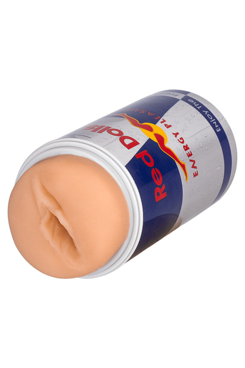Vue détaillée du masturbateur vaginal Red Dolls Energy Pleasure – intérieur texturé ultra réaliste pour plaisir masculin