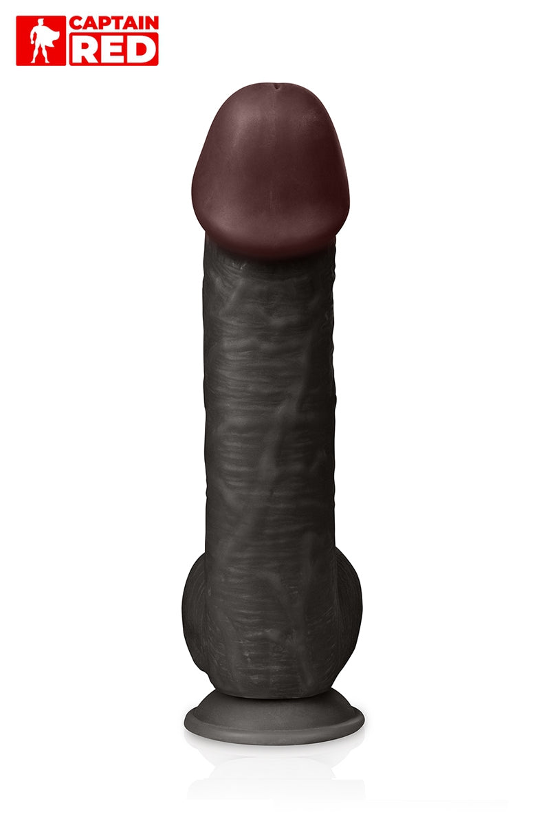 Gode réaliste XXL avec ventouse The Super Black Captain red