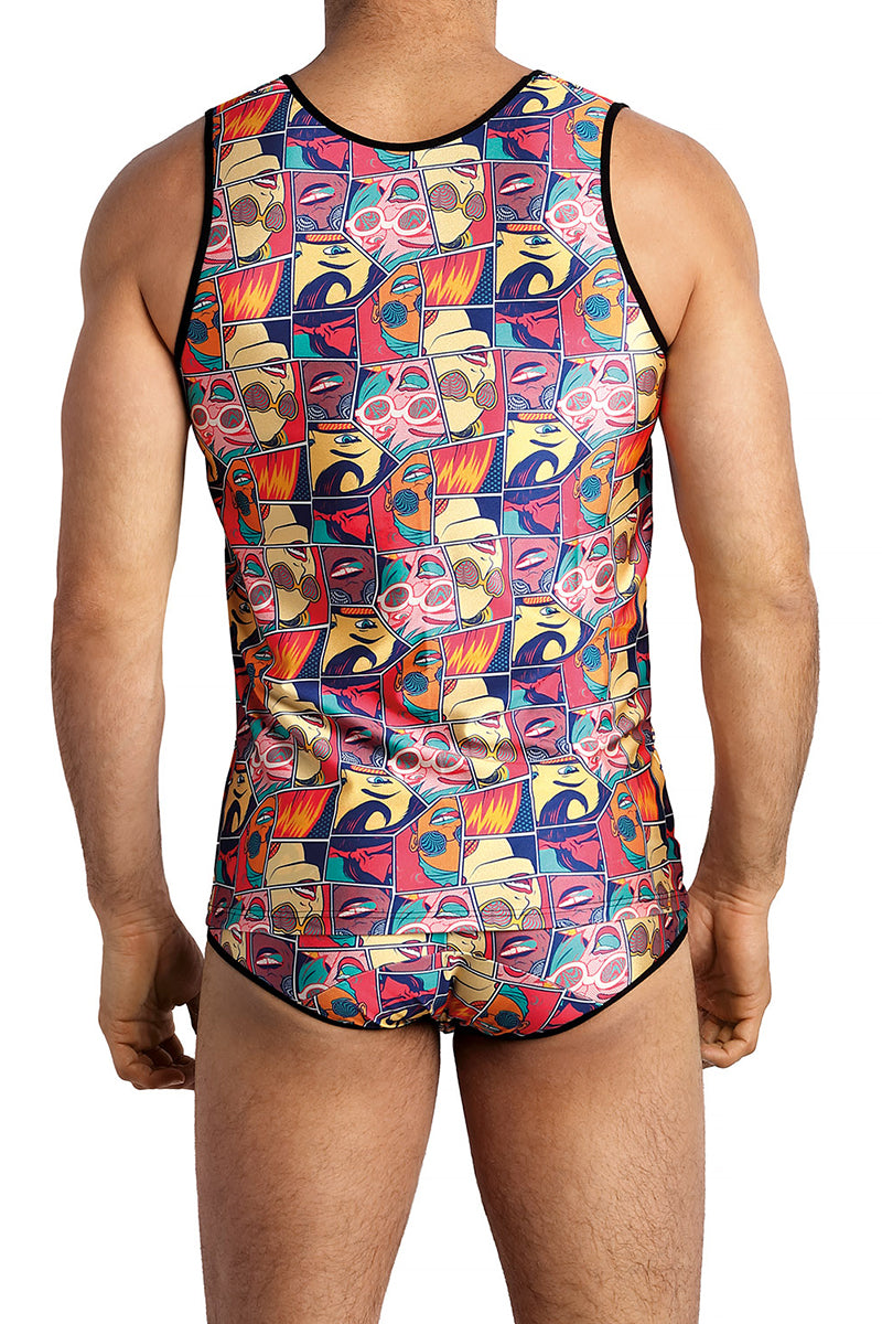 Débardeur homme imprimé pop art Comics multicolore Anaïs for Men