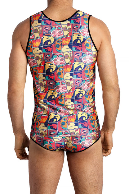 Débardeur homme imprimé pop art Comics multicolore Anaïs for Men