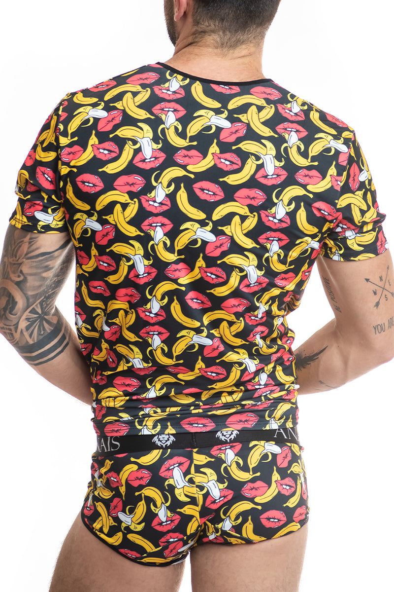 T-shirt homme imprimé bananes Banana noir Anaïs for Men