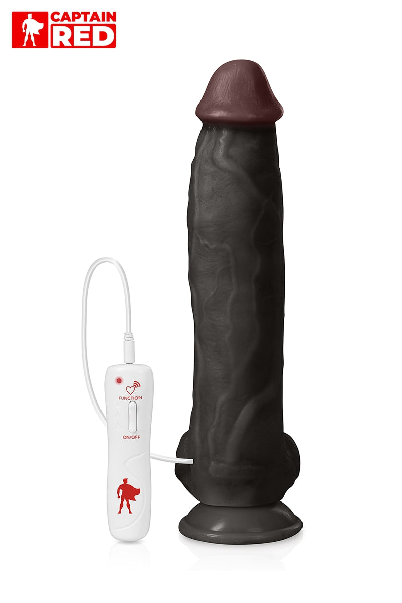 Vibromasseur réaliste XXL The Power Black Captain red