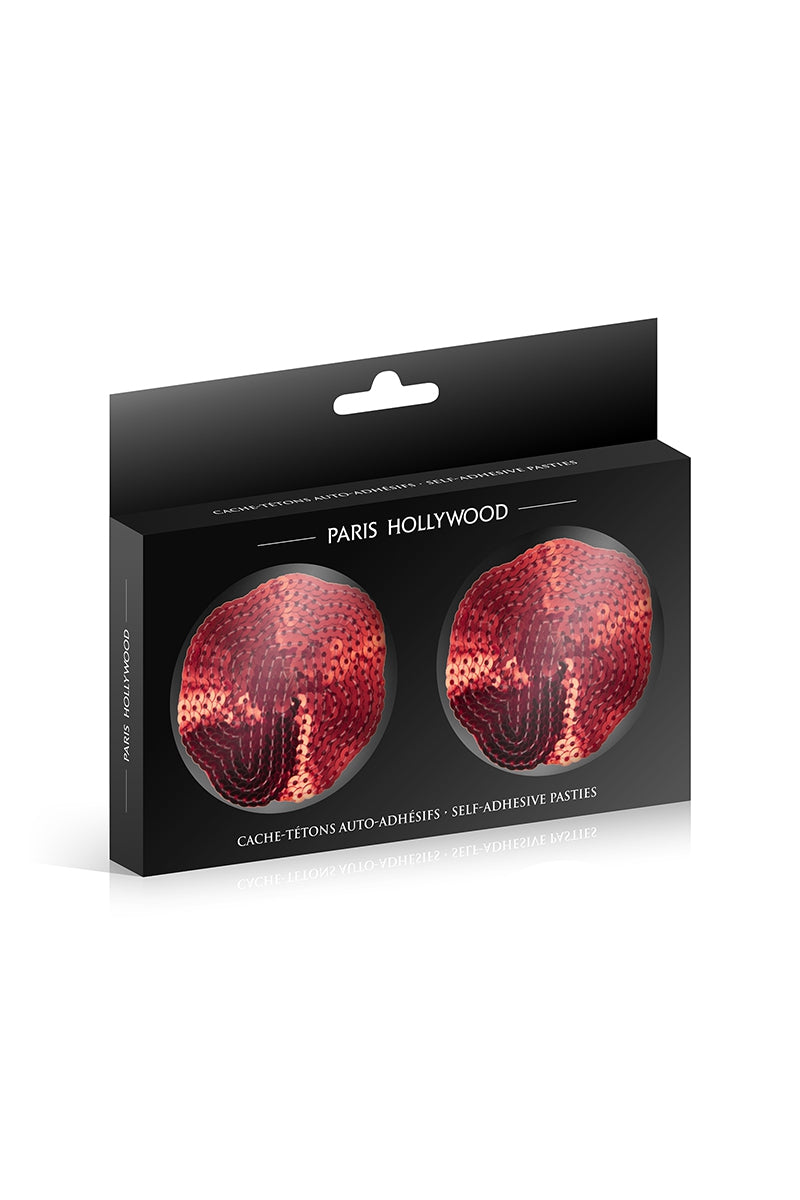 Cache-tétons pétale à sequins rouges Paris Hollywood
