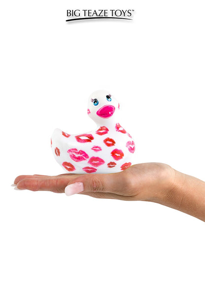 Mini canard vibrant étanche Romance blanc et rose Big Teaze Toys