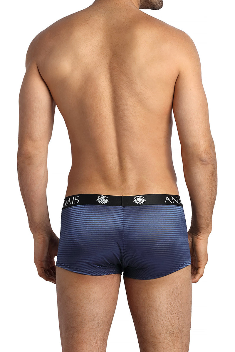 Boxer rayé transparent et bleu brillant Naval Anaïs for Men