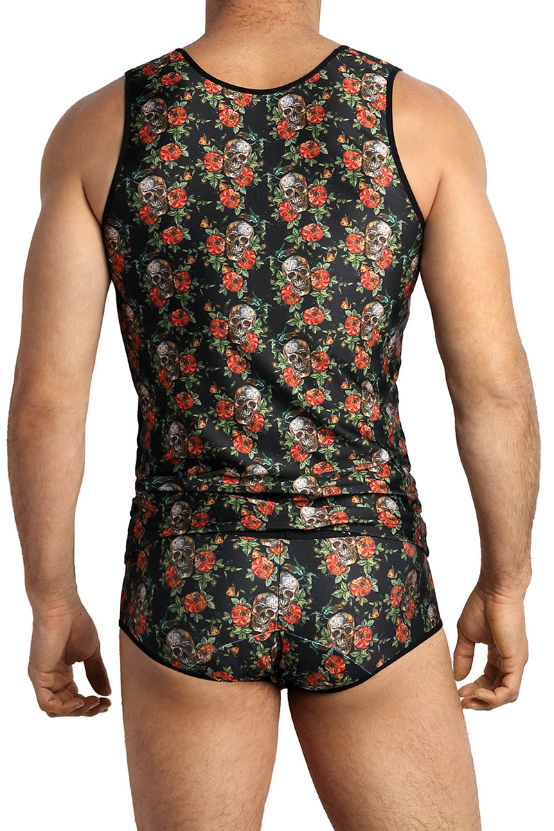 Débardeur homme imprimé crânes et roses Power Anaïs for Men