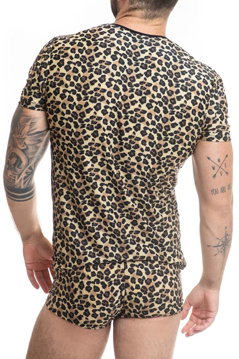 T-shirt homme près du corps imprimé léopard Mercury Anaïs for Men