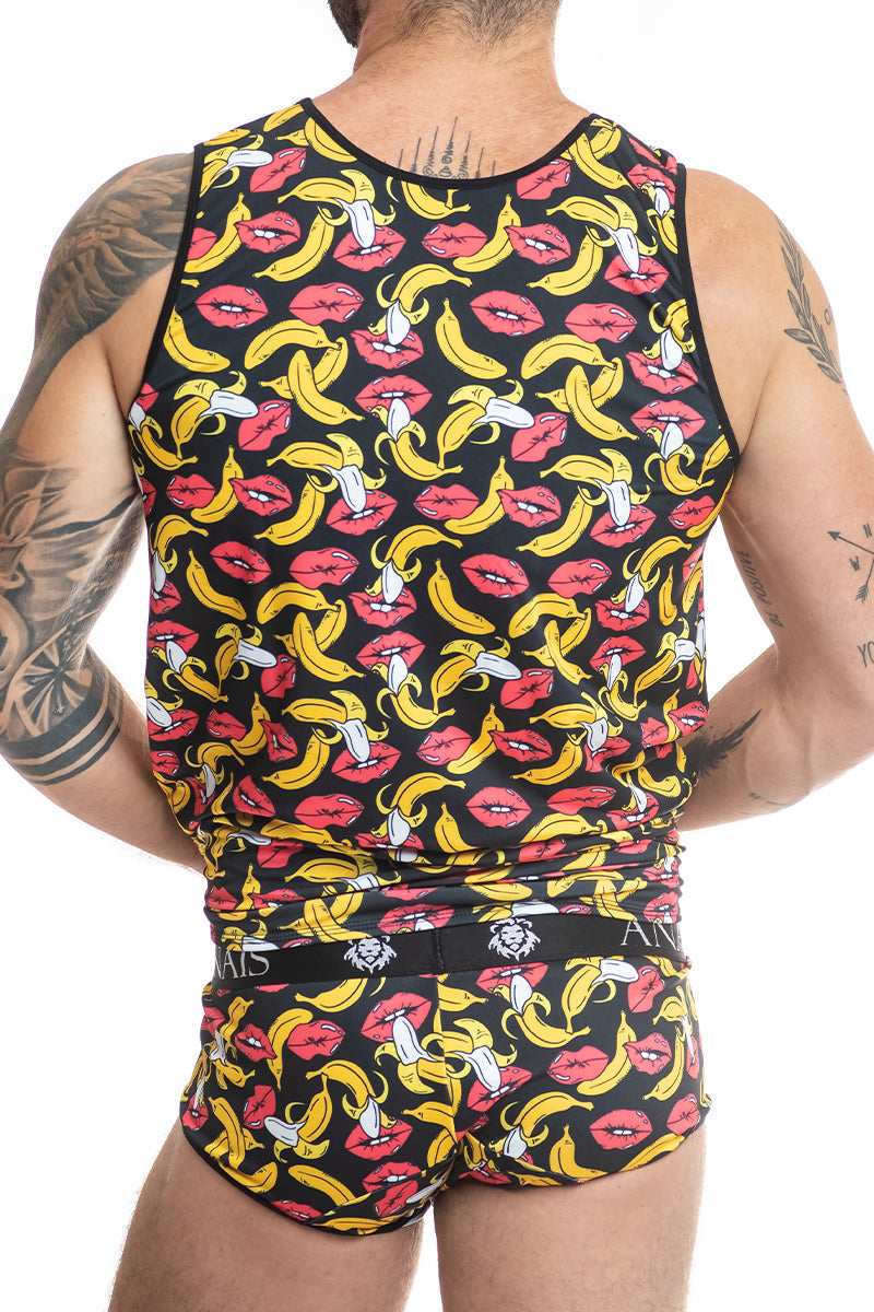 Débardeur homme imprimé bananes et bouches Banana Anaïs for Men