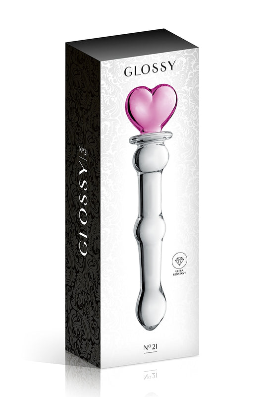Gode en verre à boules cœur rose n°21 Glossy Toys