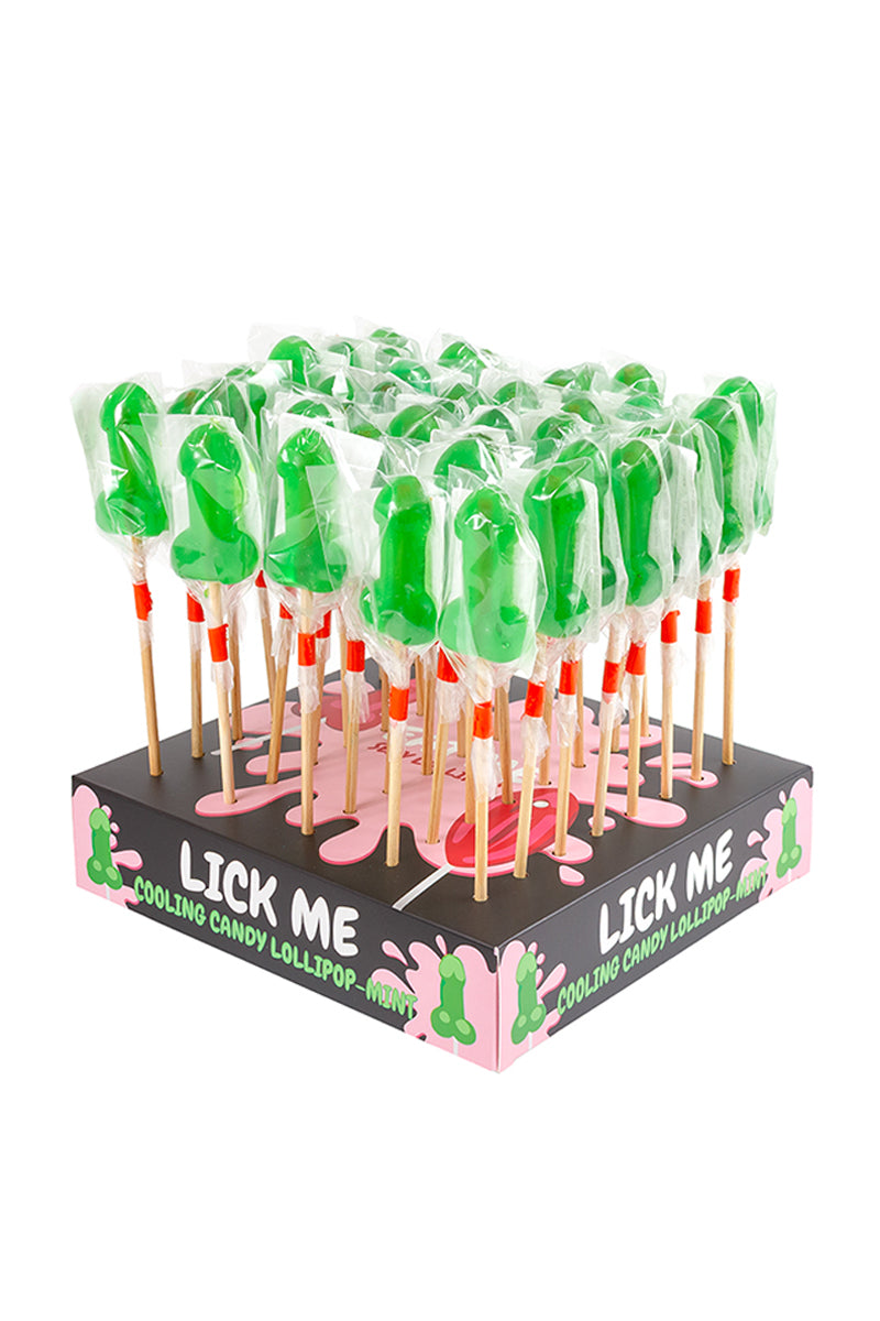 Présentoir de 40 sucettes pénis menthe Lick Me Secret Play