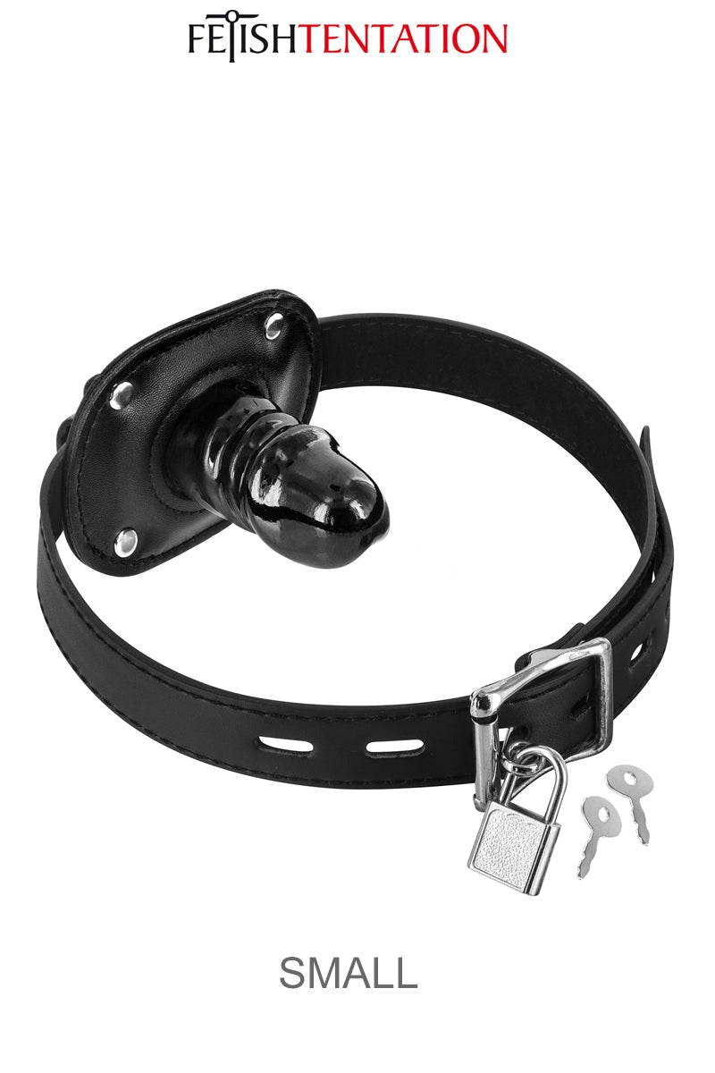 Bâillon avec gode interne et cadenas Fetish Tentation