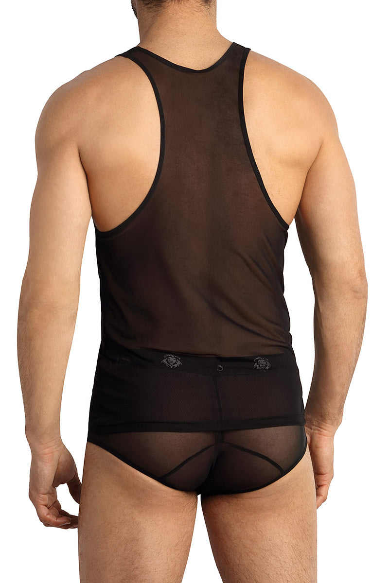 Débardeur homme tulle transparent Eros noir Anaïs for Men