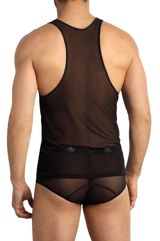 Débardeur homme tulle transparent Eros noir Anaïs for Men
