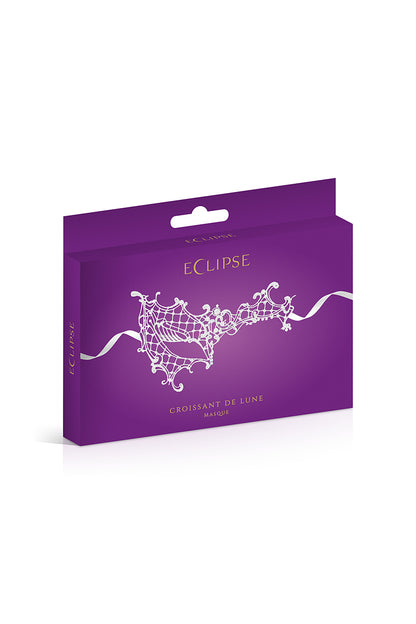 Loup asymétrique en dentelle Croissant de lune blanc Maskarade