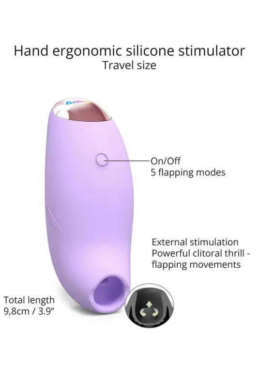 Stimulateur clitoridien en silicone violet.