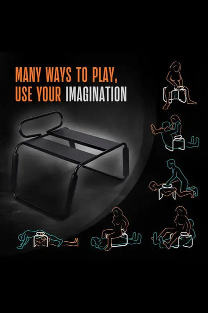 Tabouret fuck machine Surrender de Temptasia avec des positions sexuelles variées et créatives.