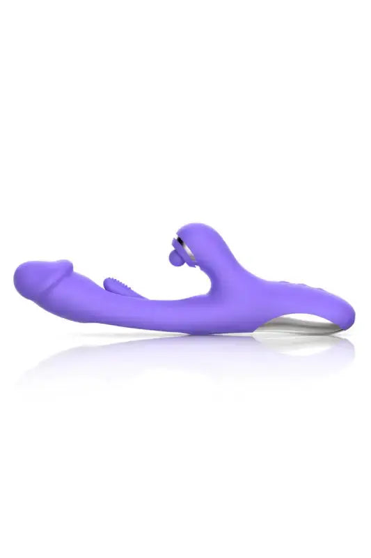 Vibromasseur Rabbit Tess multifonctions en silicone violet, idéal pour la stimulation du point G.