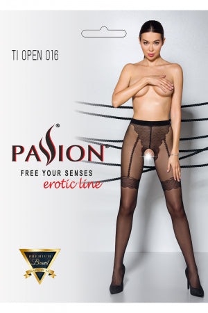 Collants ouverts 20 deniers noir ouverte · Passion bas et collants · vue 2