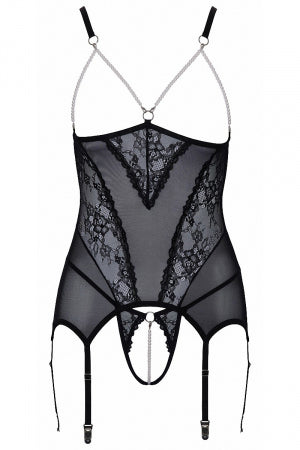 Guêpière seins nus et string ouvert résille et perles Cottelli Lingerie · Cotelli Lingerie · vue 2