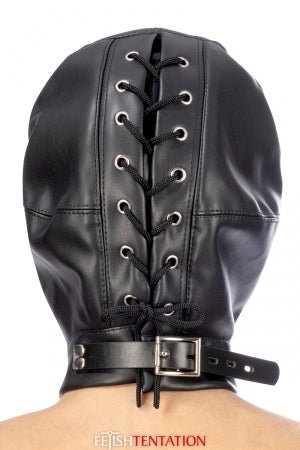 Cagoule simili cuir avec bandeau amovible · Fetish Tentation · vue 2