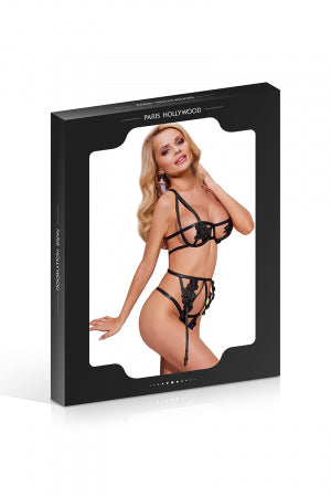 Ensemble ouvert soutien-gorge string et porte-jaretelles · Paris Hollywood · vue 2