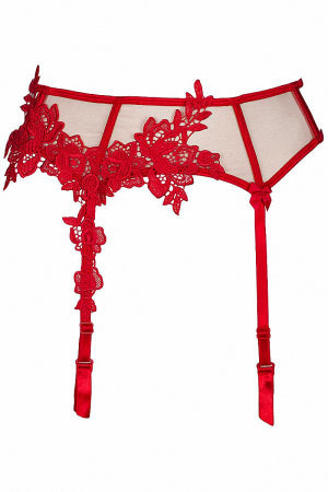Porte-jarretelles rouge · Axami · vue 2