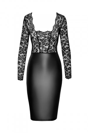 Robe Euphoria wetlook et dentelle · Noir Handmade · vue 2