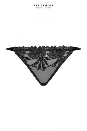 Slip échancré tulle et broderies · Petite Noir · vue 2
