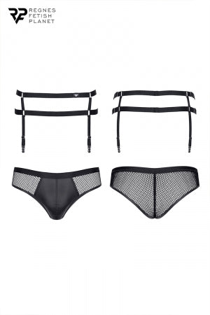 Porte-jarretelles et slip noir · Regnes · vue 2