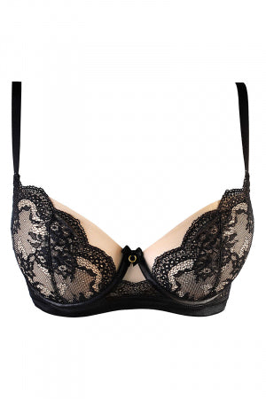 Soutien-gorge tulle et dentelle noir · Axami · vue 2