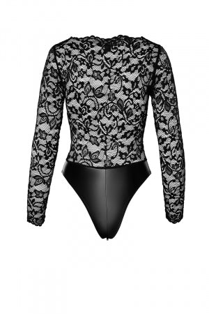 Body Psyché wetlook et dentelle · Noir Handmade · vue 2