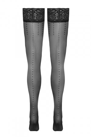 Bas autofixants noir Hold up 2 · Cotelli Legwear · vue 2