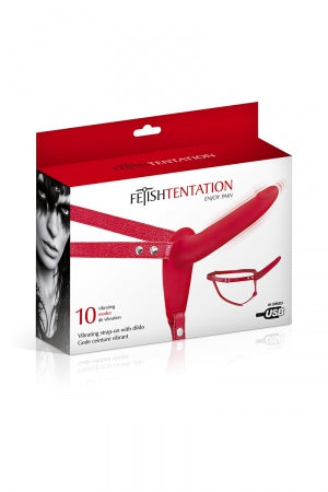 Gode ceinture rouge vibrant · Fetish Tentation · vue 2