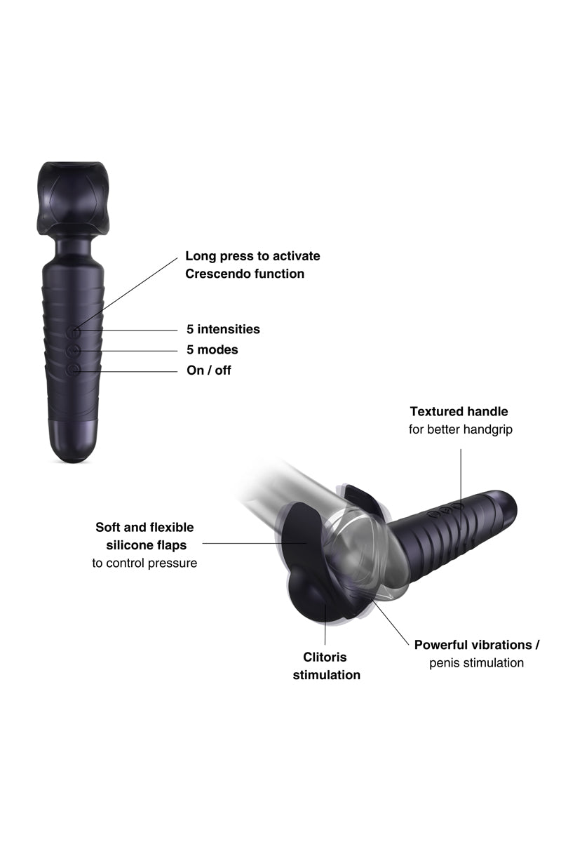 Masturbateur vibrant wand Man Wand Evo Black Plum Manwan