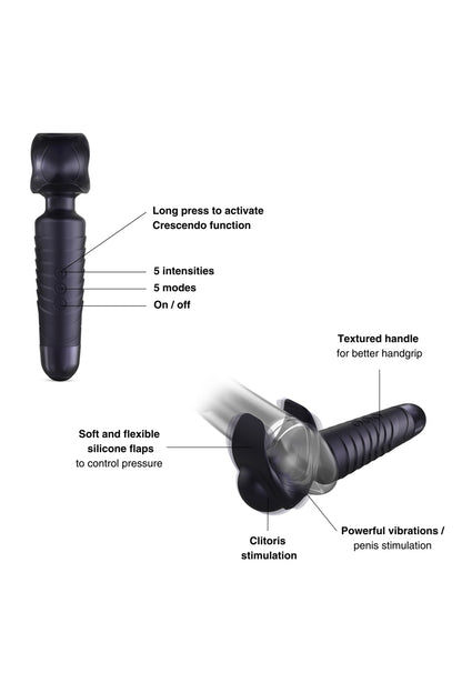 Masturbateur vibrant wand Man Wand Evo Black Plum Manwan