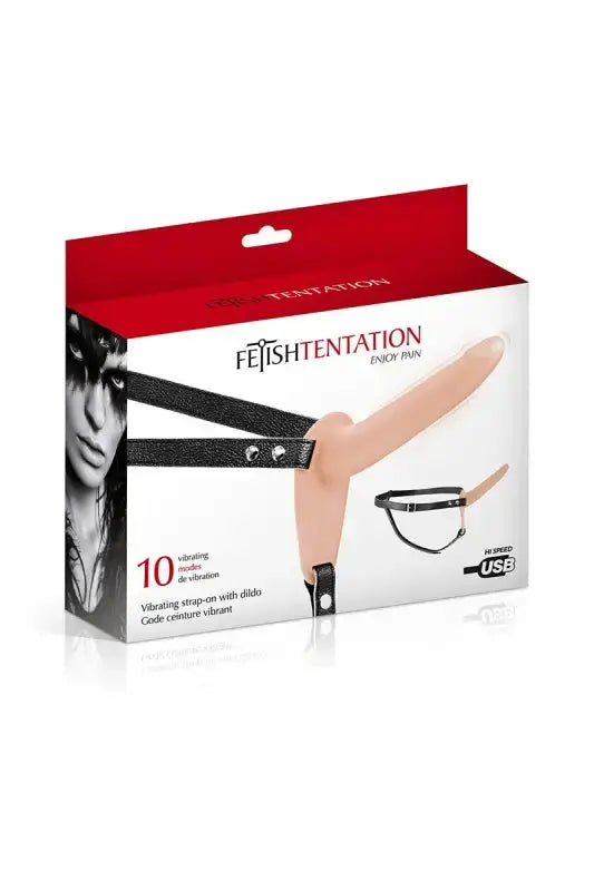 Gode ceinture vibrant Fetish Tentation dans sa boite chez LollyDoll