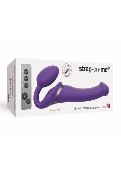 Gode ceinture vibrant télécommandé flexible violet Strap-on-Me