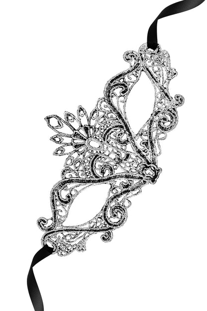 Loup en dentelle guipure argenté Etoile Maskarade