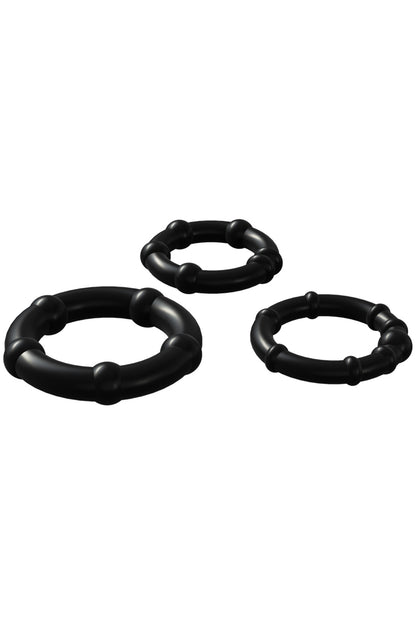 Lot de 3 cockrings extensibles noirs Babooom Wooomy